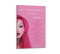 XMXPOSTARS Cardi B-Am I The Drama Poster Home Decotation Music Décoration murale sur toile avec cadre 20 x 30 cm