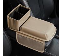 XMYCD Coussin Accoudoir Voiture pour Hyundai New 5 Seats Santafe 2013-2018, Étui de Protection D'accoudoir Console Centrale en Cuir PU, Accessoires Intérieurs,Beige