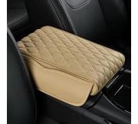 XMYCD Coussin de Console Centrale de Voiture pour Ford Ranger 2015-2023, Housse de Protection D'accoudoir de Siège en Cuir Imperméable,Beige
