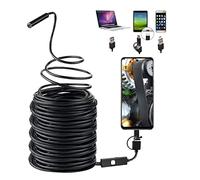XMZWD 15m 20m 30m 40m 45m USB Endoscope, caméra d'inspection Borescope Micro USB/Type C 3 en 1 HD 2 MP 8 mm étanche Drain de caméra avec 8 LED pour téléphone Android/Windows/Tablette/PC