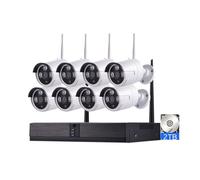XNASU 8CH 6MP HD Système de caméra de sécurité sans fil avec disque dur de 2 To, Kit de surveillance NVR WiFi pour intérieur et extérieur avec audio, détection de mouvement, pour la maison/affaires