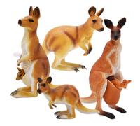 XNAUVOI 4 pcs Kangourou Figurines, Mini Animal Miniature Kangourou Décoration, Figurines d'animaux Réalistes Décoration de Gâteau Fournitures Kangourou Idéal comme Petit Cadeau pour Les Enfants