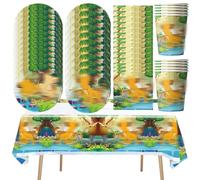 XNAUVOI 51pcs Kit de Vaisselle de Fête D'anniversaire Fournitures de Fête de Le Roi Lion, Assiettes, Gobelets, Serviettes, Nappes, Vaisselle Anniversaire Roi Lion -10Invités