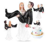 XNAUVOI Figurines de Gâteau de Mariage, Couple de Mariés pour Gateau, Figurines Décoration de Gâteau pour Décoration de Gâteau de Mariage, Ornement de Voiture, Décoration de Table(8.5 x 5.5 x 12.6 cm)