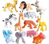 XNAUVOI Jouets Animaux Jungle, Figurines Animaux Jouets, Cartoon Jouet Animal Jungle,Mini Figurines Animal,Cadeaux d'anniversaire pour Les Enfants