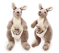 XNAUVOI Kangaroo Peluche, Kangaroo Jouets en Peluche, Kangaroo Soft Toy, Peluches Animaux Mignon, Kangaroo Animal en Peluche Kawaii Cadeaux d'anniversaire pour Enfants, 28cm