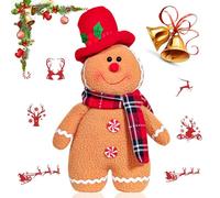 XNAUVOI Pain d'épice Poupée, Pain d'épice Peluche Décoration, Jouets en Peluche Gingerbread,Décoration Noël Peluche Cadeau, Jouet Bonhomme en Pain d'Noël, Décorations Poupée Pain d'épice,29cm