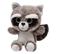 XNAUVOI Peluche Raton Jouet en Peluche Raton Laveur Poupée Réaliste Raton Laveur Animal Poupées en Peluche pour Enfants Cadeau, 20cm, Gris