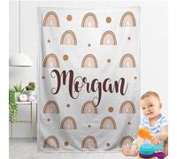 XNBTIM Couverture Bebe Personnalisée Prénom, Couverture Personnalisée Bébé Enfant Maternelle Sieste Fille, Couvertures et Plaids Personnalisé pour NouveauNés et Cadeau Personnalisé Bebe Enfant Femme