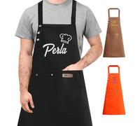 XNBTIM Personnalisé Tablier Cuisine, Tablier ImperméAble RéGlable Pour Homme avec Poches, Cadeau Parfait Pour Maman/Papa/Chef/Femme/Mari, Convient aux Restaurants, Cuisines, Barbecues, CaféS