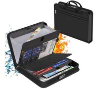 Xndryan Boîte à documents ignifuge étanche avec serrure pour documents contractuels, certificats, passeports, espèces