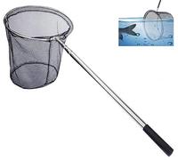 Xndryan Épuisette de pêche télescopique 180 cm pour pêche à la Carpe et à la Truite, épuisette Pliable en Acier Inoxydable, Filet de pêche à Long Manche pour étangs