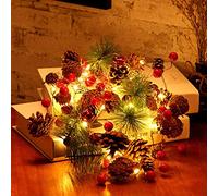 Xndryan Guirlande de Noël avec Lumières LED 3 m, 30 LED, pour Sapin, Table, Cheminée, Décorations Intérieures - Blanc Chaud