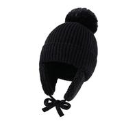 XNDZ Bonnet d'hiver chaud avec cache-oreilles pour garçons et filles - Doublure en polaire épaisse - Pompons - Bonnet de ski et de sports de neige