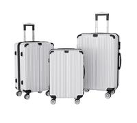 Xnferty Lot de 3 valises rigides avec coque rigide en polycarbonate, légère et durable, avec roues pivotantes à 360°, serrure TSA, Gris 1, Stor, 1 paire d'écouteurs