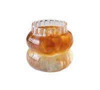 Xnferty Tasses en Verre Nervuré, Verres à Boire Vintage en Forme de Gourde, Verres à Café Glacé en Forme de Vagues, Verrerie Créative Nervurée, Verres à Cocktail Ondulés pour Café(Un 410ML)