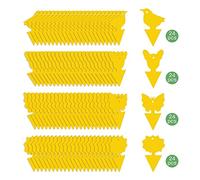 XNFUD Lot de 96 pièges adhésifs pour mouches à fruits, mouches blanches, moucherons champignons, moustiques et insectes, jaunes pour intérieur/extérieur, à insérer/suspendre, extrêmement collants, non