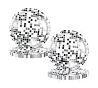 XNHIU Lot de 50 assiettes en papier disco de 17,8 cm pour mariage, anniversaire, enterrement de vie de jeune fille, fête sur le thème rétro glamour