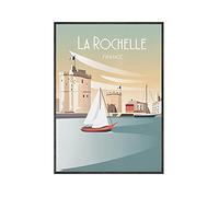 XNHXPH La Rochelle Voyage Paysage Affiches et Gravures Vintage Toile Peinture Moderne Mur Art Esthétique pour Salon Décor Photos 50x70cmx1 Pas de Cadre
