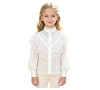 Xnihocha Chemise Tradition pour Mädchen Blouse Chemise Uniforme Scolaire Blouse Tradition Chemises