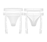 Xnihocha Heren Slip Sissy Culotte Basse Culotte Intérieure sous Vêtement Danse String Transparent Brief Bikini Brief Tanga Slip Dété Sport Blanc XL