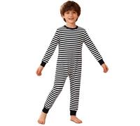 Xnihocha Vêtements Adaptés aux Besoins Spéciaux des Garçons pour Enfants Combinaison Anti-rayures à Manches Longues à Glissière au Dos Barboteuse Autiste Noir 7-8 ans