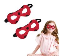 XNIVUIS 2 Pièces Masques de Coccinelle en Feutre Classique Miraculous Ladybug Masque avec Bande Élastique Rouge et Noir Masques pour Dress Up Masque Cosplay pour Carnaval (Rouge + Noir) (Rouge + Noir)