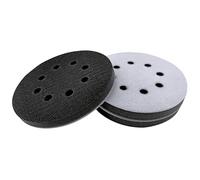 XNIVUIS 3 Pièces 125mm Tampon de Ponçage Souple Disque Poncage Disque de Protection Adhésif pour Tampon D'interface Souple à 8 Trous, Tampon Interface en Éponge pour Disques de Ponçage (Noir et Blanc)