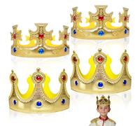XNIVUIS 4 Pièces Couronne Princesse Couronne Roi,2 Styles Couronne des Rois Couronne,Couronne d'anniversaire,Diadème de Princesse pour Les fêtes d'anniversaire les Fêtes de Carnaval(4 PCS)