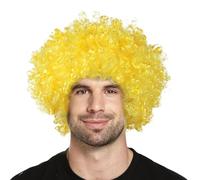 XNIVUIS Percuque Afro Perruque Bou pour Adultes Perruque Carnavala Afro Perruque de Fan Football Tête Bou Wig Coiffure Courte en Cheveux Synthétiques Perruque Bou Carnaval (Jaune) (Jaune)