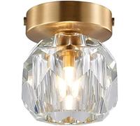 XNJIA Or Noir Cristal Plafonnier Romantique Lumière De Luxe Semi Encastré Plafonniers Salon Décoration Pendentif Lumière Couloir Plafonnier for Chambre LED Intérieur Lampe