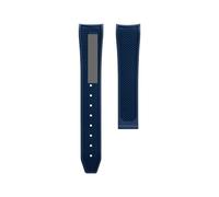 XNJIADVSY 19/20/21mm Compatible avec bracelet Omega Compatible Sxwatch Moon Watch Speedmaster Seamaster AT150 Planet Ocean 600(Blue Blue Letter,20-18MM_WITHOUT BUCKLE)