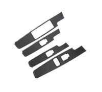 XNJIADVSY Autocollant décoratif for cadre de levage vitre porte intérieure voiture en fibre carbone souple, compatible avec Hummer H3 2005-2009, accessoires d'intérieur(Black Carbon Fiber)