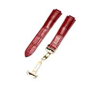 XNJIADVSY Bracelet de montre compatible avec les bracelets en cuir Cartier Blue Balloon Series 8x14, 8x16, 11x18, 12x20, 14x22 mm, avec boucle déployante convexe(Red-Gold buckle,16x8mm)
