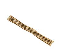 XNJIADVSY Bracelet de montre en acier inoxydable massif, 20mm, série hommes, cinq perles, forme d'arc, Compatible avec Rolex, unisexe(Gold,20mm-no logo)