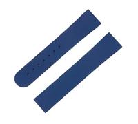 XNJIADVSY Bracelet de montre en caoutchouc fluoré 20 mm, fermoir pliable, signe unisexe à dégagement rapide, Compatible avec le bracelet MoonSwatch(Dark Blue,20-18MM_GOLD ROUND BUCKLE)