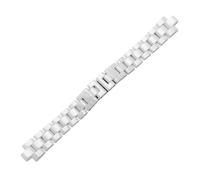 XNJIADVSY Bracelet de montre en céramique 6 mm 7,5 compatible avec Chanel J12 - blanc noir brillant boucle déployante, bouche convexe lisse(WHITE,16x6mm)