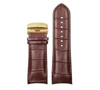 XNJIADVSY Bracelet de montre en cuir à extrémités incurvées, 22 mm, 23 et 24, compatible avec les montres Tissot Couturier T035, T035T035617A T035439A (marron noir)(Brown-gold,23mm)