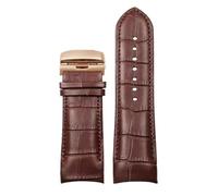 XNJIADVSY Bracelet de montre en cuir à extrémités incurvées, 22 mm, 23 et 24, compatible avec les montres Tissot Couturier T035, T035T035617A T035439A (marron noir)(Brown-rose gold,22mm)