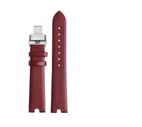 XNJIADVSY Bracelet de montre en cuir Compatible avec Versus Versace Vspci5621 Sci070016, étanche, résistant à la sueur, concave, accessoires 18mm(Red-steel-B)