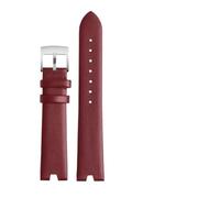 XNJIADVSY Bracelet de montre en cuir Compatible avec Versus Versace Vspci5621 Sci070016, étanche, résistant à la sueur, concave, accessoires 18mm(Red-steel)