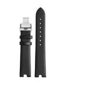 XNJIADVSY Bracelet de montre en cuir Compatible avec Versus Versace Vspci5621 Sci070016, étanche, résistant à la sueur, concave, accessoires 18mm(Black-steel-B)