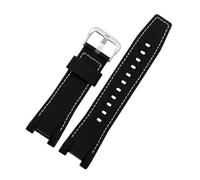 XNJIADVSY Bracelet de montre en cuir et nylon, compatible avec Casio GST-W120L S130l 310 B100 300 Hagane Boukenshin, souple et confortable, 26 mm(Smokey Mauve)