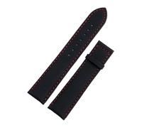 XNJIADVSY Bracelet de montre en cuir et toile Nylon Nsity, 19mm 20mm 21mm 22mm, Compatible avec le bracelet 300(Black Red Line,22MM_ROSE POINTED BUCKLE)