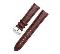 XNJIADVSY Bracelet de montre en cuir marron et noir, compatible avec les montres Hamilton for hommes femmes, boucle ardillon, disponible 18/19/20/21/22 23/24 mm(Brown brown-Steel-K1,12mm)