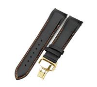 XNJIADVSY Bracelet de montre en cuir vachette compatible avec les modèles Tissot Soya T063, T063637, T063617 et T063610A (réf. 1853)(Black Orange-GD-B1,23mm)