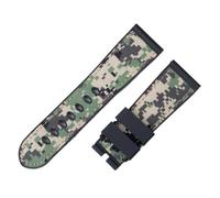 XNJIADVSY Bracelet de montre en toile et caoutchouc for hommes, 26mm 24mm, camouflage, Compatible avec Garmin Diesel JEEP Panerai Luminox(Green-silver,24mm)