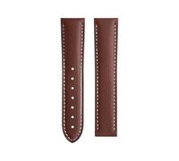 XNJIADVSY Bracelet de montre souple italien 20 mm/21 mm compatible avec les modèles Omega Seamaster 300, Planet Ocean 600, DE VILLE AT150 et Speedmaster(Brown,20-18MM_WITHOUT BUCKLE)