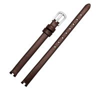 XNJIADVSY Bracelet de montre ultra-fin compatible avec boucle ardillon, bracelet femme, interface concave, 8 mm, 10, 12, 1853 T003, 209(Brown silver,12)
