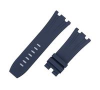 XNJIADVSY Bracelet en caoutchouc fluoré FKM souple de 30 mm, compatible avec AP 26400, 26045, boîtier à cadran 44, boucle aiguille(Dark Blue,30-24MM_BLACK PIN BUCKLE)
